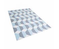 Tappeto blu-grigio-bianco - 80x150 cm - in poliestere - ANTALYA