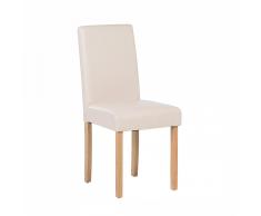 Sedia in pelle beige - Sedia di design - Sedia da pranzo - BROADWAY