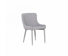 Sedia da cucina imbottita in tessuto grigio - Sedia moderna - SOLANO