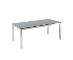 Tavolo da giardino - tavolo da esterno - nero - piano in vetro - 180 cm - GROSSETO