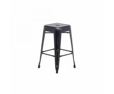 Sgabello da bar in metallo nero dorato - Sgabello design da cucina - 60cm - CABRILLO