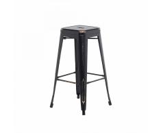 Sgabello da bar in metallo nero dorato - Sgabello design da cucina - 76cm - CABRILLO