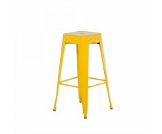Sgabello da bar in metallo giallo - Sgabello design da cucina - 76cm - CABRILLO