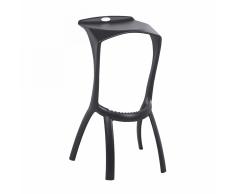 Sgabello da bar moderno in plastica nera - BROOME