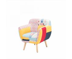 Poltrona imbottita in tessuto multicolore - MELBY