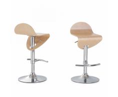 Sgabello da bar in legno marrone chiaro - LIVERPOOL