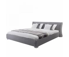 Letto matrimoniale imbottito in tessuto grigio - Letti doppi design moderno 160x200cm - PARIS