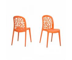Sedia arancione - Sedia in plastica - Sedia da giardino di design - Sedia da pranzo - RUBIN
