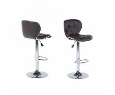 Sgabello da bar e cucina di design - Sedia alta moderna marrone - VALETTA