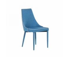 Sedia imbottita in tessutto blu da pranzo - Sedia moderna - CAMINO