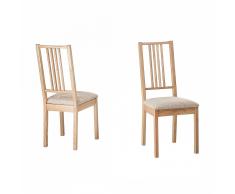 Sedia imbottita beige - Sedia in legno da cucina - Sedia da pranzo - CHELSEA