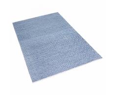 Tappeto moderno in cotone azzurro realizzato a mano - 140x200cm - AKSARAY