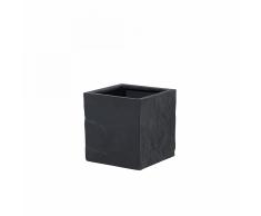 Vaso da fiori moderno di colore nero costruito a mano - 40x40x40cm - PULU