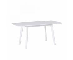 Tavolo da pranzo allungabile in MDF laminato bianco - 120/160 cm - SANFORD