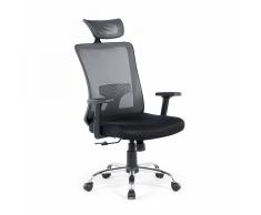 Sedia da ufficio imbottita in tessuto nero - NOBLE