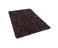 Tappeto shaggy in pelle marrone - 140x200cm - MUT