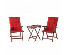 Set da balcone - Tavolino e due sedie con cuscini color terracotta - TOSCANA
