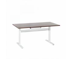 Tavolo scrivania noce-bianco motorizzato regolabile in altezza - 160x80cm - LIFT