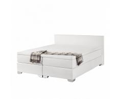 Letto boxspring in pelle sintetica bianca - 180x200cm - PRESIDENT