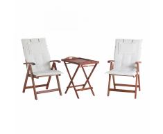 Set da balcone - Tavolino e due sedie con cuscini color beige - TOSCANA