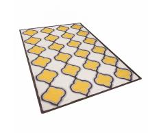 Tappeto rettangolare giallo beige - Tappeto moderno di design - 140x200cm - TIRE