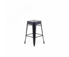 Sgabello da bar in metallo nero - Sgabello design da cucina - 60cm - CABRILLO