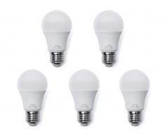 Lampadina LED a risparmio energetrico bianco caldo - Set da 5 pezzi - 7W, E27