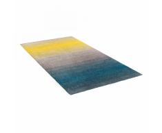 Tappeto shaggy rettangolare in tessuto grigio/blu/giallo - 160x230cm - DINAR