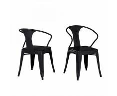 Sedia nera da pranzo in acciaio - SUTTON