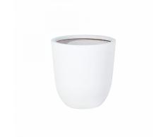 Vaso da fiori moderno in vetroresina bianca - 50x50x50cm - AVAN