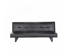 Divano letto nero - Divano in pelle - Sofa 3 posti - Divano moderno - DERBY