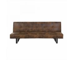 Divano letto marrone - Divano in pelle - Sofa 3 posti - Divano moderno - DERBY