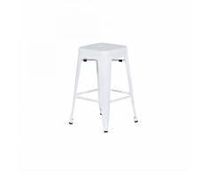 Sgabello da bar in metallo bianco - Sgabello design da cucina - 60cm - CABRILLO