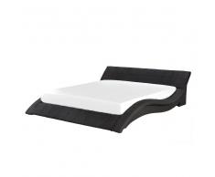 Letto matrimoniale imbottito in tessuto nero - Letti doppi design moderno 180x200cm - VICHY