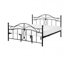 Letto matrimoniale in metallo nero - Letto design moderno - 180x200 cm - ANTLIA