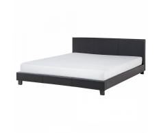 Letto matrimoniale in pelle sintetica nera - Letto moderno - 180x200cm - ORELLE