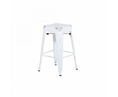 Sgabello da bar in metallo bianco dorato - Sgabello design da cucina - 60cm - CABRILLO