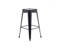 Sgabello da bar in metallo nero - Sgabello design da cucina - 76cm - CABRILLO