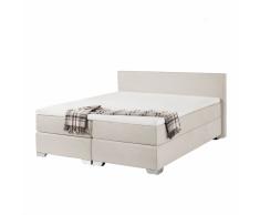 Letto boxspring matrimoniale in tessuto beige - 180x200cm - PRESIDENT