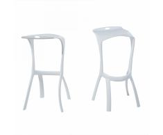 Sgabello da bar moderno in plastica bianca - BROOME