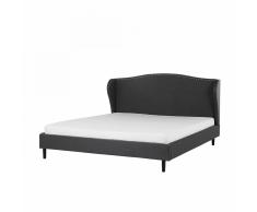 Letto matrimoniale imbottito in tessuto blu scuro - Letti doppi design moderno 180x200cm - COLMAR