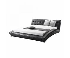 Letto ad acqua - Accessori inclusi - Con sistema di riscaldamento - 180x200cm - Nero - LILLE