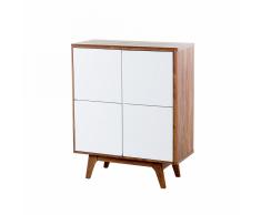 Credenza armadio in legno marrone e bianco - CINCINNATI