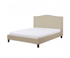 Letto matrimoniale imbottito beige - Letti doppi design moderno 180x200 - MONTPELLIER