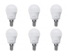 Lampadina LED a risparmio energetrico bianco caldo - Set da 6 pezzi - 4.5x8.2cm - 5W, E14