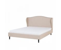 Letto matrimoniale imbottito in tessuto beige - Letti doppi design moderno 160x200cm - COLMAR