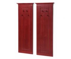 Pannello appendiabiti Napoli (set 2 pezzi) (Rosso) - bpc living