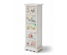 Comò Manchester con 5 cassetti (Bianco) - bpc living