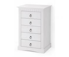 Armadio con 5 cassetti Napoli (Bianco) - bpc living