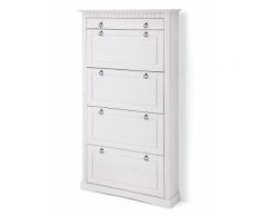 Scarpiera a 4 ante Napoli (Bianco) - bpc living